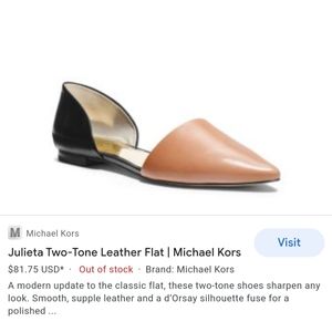 Michael Kors Julieta two-tone leather flats. Size 7